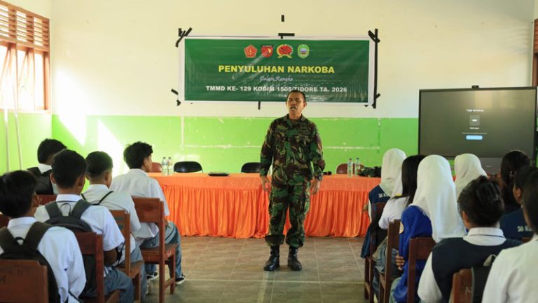 Wajib Tahu: Selamatkan Masa Depan Bangsa, Satgas TMMD ke-129 Kodim 1505/Tidore Gelar Penyuluhan Bahaya Narkoba